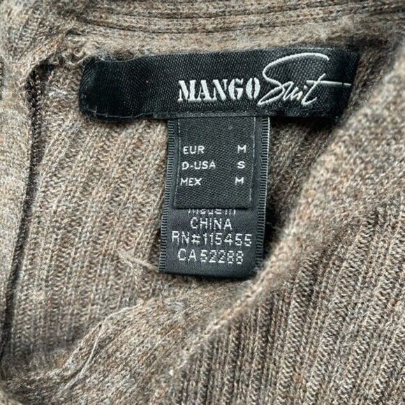 Mango Women's Heather Brown Ripped Soft Knit Sweater Size S - Picture 8 of 10
